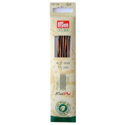 Prym 1530 Strumpfstricknadeln 4.00 mm, 15 cm, Birkenholz