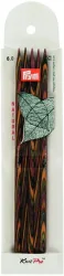 Prym Strumpfstricknadeln Natural, farbig 6.00 mm, 20 cm, Karte 5 Stk., Birkenholz