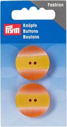 Prym Knopf 2-Loch Jacke, orange/gelb 25 mm, Karte 2 Stk.