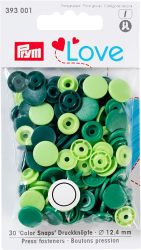 Prym Love Druckknopf Color Snaps, gr&uuml;n 12.4 mm, Karte 30 Stk.