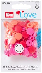 Prym Love Druckknopf Color Snaps, rot 12.4 mm, Karte 30 Stk.
