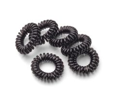 Trisa Spiral-Haargummis d&uuml;nn 3cm schwarz 6 Stk.