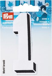Prym Applikation Zahl 1, klein, weiss Karte 1 Stk.