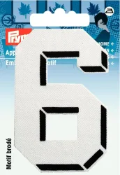 Prym Applikation Zahl 6, klein, weiss Karte 1 Stk.