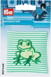 Prym Applikation Frosch auf gr&uuml;nem Stoff