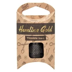 Hemline Gold Fingerhut, schwarz Gr&ouml;sse L, Karte 1 Stk.