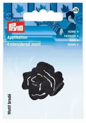 Prym Applikation Rose klein, schwarz