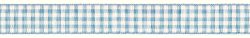 Prym Dekoband kariert, hellblau & weiss 15 mm, Coupon 3 m
