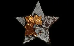 Magical Sequins Applikation Starshine 21 x 21 cm, silber/gold, col. 1