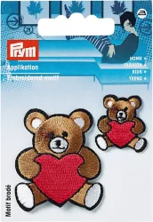 Prym Applikation Teddy mit Herz, klein + gross