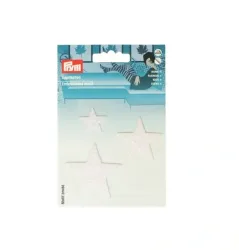 Prym Applikation Sterne, weiss gl&auml;nzend Karte, selbstklebend & aufb&uuml;gelbar