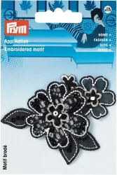 Prym Applikation Blumenranke, schwarz