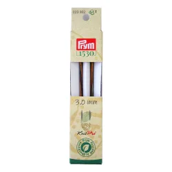 Prym 1530 Nadelspitzen lang 3.00 mm, 11.6 cm, Birkenholz