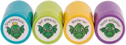 TIMETEX Set Dauer-Stempel 62016 Drachen-Gesichter 4 St&uuml;ck
