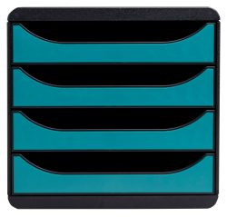 EXACOMPTA Schubladenbox SKANDI A4+ 31034D Big Box, 4 Schubl., blau