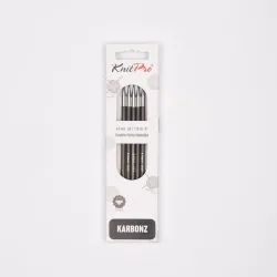 Knitpro Karbonz Strumpfstricknadeln 4.00 mm, 20 cm, Karbonfaser