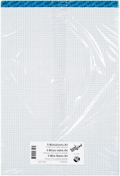 B&Uuml;ROLINE B&uuml;roblock weiss A4 725263 kariert, 70g, 4mm 5 St&uuml;ck