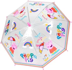 STROTZ Regenschirm f&uuml;r Kinder 5299 Peppa Pig under the rain