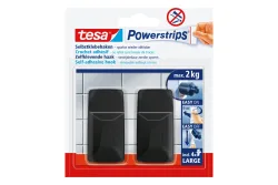 TESA Powerstrips Haken L 582790000020 schwarz 2 St&uuml;ck