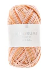 Rico Creative Ricorumi Print, Lachs Mix 25 g, 57.5 m, 100 % CO