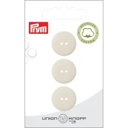 Union Knopf BW/Poly-Knopf rec. 2-Loch, creme 18 mm, Karte 3 St&uuml;ck