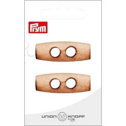 Union Knopf Holzknebel 2-Loch, creme 41 mm, Karte 2 St&uuml;ck