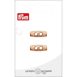 Union Knopf Holzknebel 2-Loch, creme 20 mm, Karte 2 St&uuml;ck
