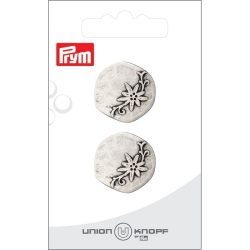 Union Knopf Metall-Knopf &Ouml;se, altsilber 23 mm, Karte 2 St&uuml;ck
