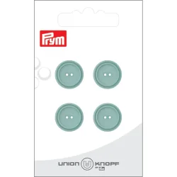 Union Knopf Poly-Knopf 2-Loch, t&uuml;rkis gr&uuml;n 15 mm, Karte 4 St&uuml;ck