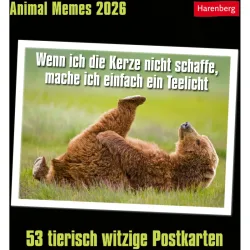 HARENBERG Postkartenkalender 2025 3310183+25 Animal Memes 16x17.5cm