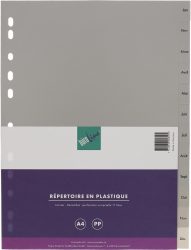 B&Uuml;ROLINE Register PP grau A4 40953 Jan-Dec FR