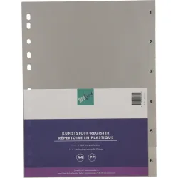 B&Uuml;ROLINE Register PP grau A4 40934 1-6