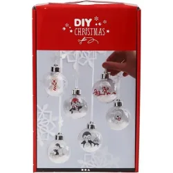 CREATIV COMPANY Bastelset Deko Kugeln 813425 transparent, Set f&uuml;r 6 St&uuml;ck
