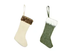 ROOST Weihnachtsstrumpf 26x65x3cm 10041108 weiss/gr&uuml;n, assortiert