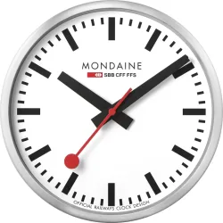MONDAINE Wanduhr 400mm A995.16SBB weiss/schwarz