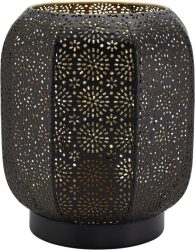 SECURIT Dekoleuchte MARRAKECH LP-MA-BL schwarz/gold, Akku, dimmbar