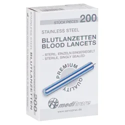 Mediware Stainless Steel Blutlanzetten 200 Stk.