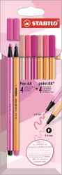 STABILO Schreibset 68 & 88 D/87-3576 Shade of pink 4 St&uuml;ck