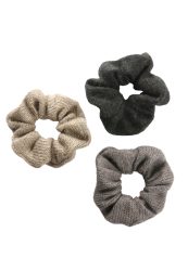 Trisa Fashion Gestricktes Scrunchy Schwarz, Grau, Braun 3 Stk.