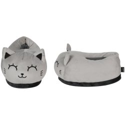 I-TOTAL Pl&uuml;sch-Hausschuhe 30x19x18cm XL2845 Grey Cat