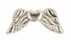 Rico Fl&uuml;gel mit Herz, Silber, 19 x 9 mm, Sortiment 3