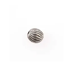 Rico Metallkugel gestreift, silber, &Oslash; 7 mm, 8 Stk.