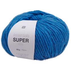 Rico Essentials Super aran azur, 50 g, 100 m, 50 % Schurwolle, 50 % PAN