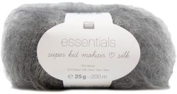 Rico Essentials Super Kid Mohair Loves Silk, grau, 25 g, 200 m, 70 % WM, 30 % SE