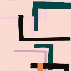 Rico Stoff grafisches Muster gross, rosa, 50 x 140 cm, 100 % CO, PU beschichtet