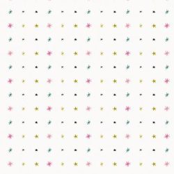 Rico Stoff Sterne, weiss/gold, 50 x 140 cm, 100 % CO