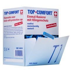 Ampri ABS Einweg Rasierer mit Edelstahl Klinge Blau 100 Stk.