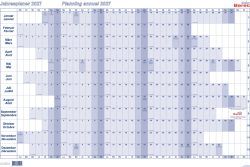 BEREC Jahresplaner quer 2025 B 5666 TF/25 1J/1S blau plastifiz. 60x90cm
