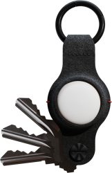 KEYSMART Air Vegan Leather Compact KS040 Key Holder for AirTag, Black