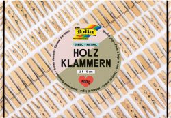 FOLIA Holzklammern natural 500g 22994 Jumbo Pack, 2.5-5 cm